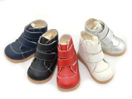 Boots little boys boots winter white black navy red silver footwear for kids girls boots warm simple fashion shoes straps 231109