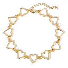 Chains Gild Silver Color Heart Chain Choker Necklace For Women Fashion Aesthetic Necklaces Jewelry Christmas Party Gifts 2023 Gift