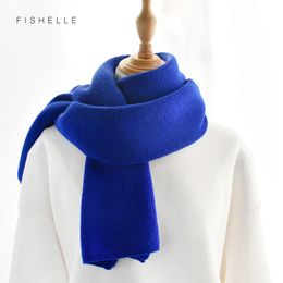 Scarves luxury cashmere knitted scarves solid color women or men winter scarf adults warm thick wool scarf kids children 231108