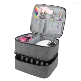 Storage Bags Travel Polish Double Layer Carrying Case For Fingernail Holds 30 Bottles With Dividers Portable