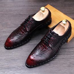 Dress Shoes Genuine Leather Men Dress Leather Shoes Lace-Up Wedding Party Shoe Mans Business Office Oxfords Flats Plus Size 38-48 231110