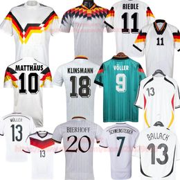 MATTHAUS KLINSMANN Germanys retro soccer jerseys 90 92 94 Top Thai Quality VOLLER RIEDLE BIERHOFF Vintage Football Shirt 1996 BALLACK 06 MULLER 14 Classic shirts Kit