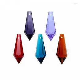 Garden Decorations Colorful 38mm Crystal Icicle Drops Pendant Hanging Crystals Suncatcher Prism Chandelier Parts Beads Lamp Accessories