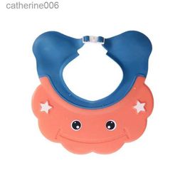 Shower Caps Baby Shower Caps Toddlers Adjustable Hair Wash Hat with Widened Ear Protection Cartoon Shampoo Bathing Shower Head Protector CapL231110