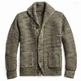 Men's Sweaters 2023 Autumn And Winter Knitted Sweater Lapel Stick Bag Cardigan Coat Mens Clothes Men