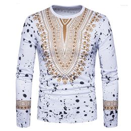 Men's T Shirts Fashion Hip Hop T-shirt Men 2023 Brand African Dashiki Print Casual Streetwear Long Sleeve Tribal Gypsy Ethnic Tee Shirt XXL