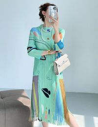 2024 New pleated high-end elegant tassel skirt