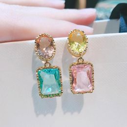 Stud Earrings Korean Colourful Baroque Crystal Style Luxury Fashion Designers Jewellery Christmas Gifts