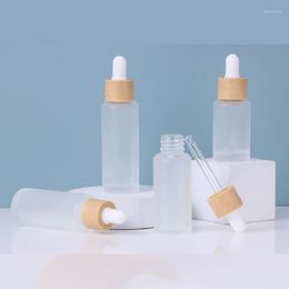 Storage Bottles 20pcs 20ml 25ml 30ml Matte Glass Dropper Bottle Frosted Essential Oil With Pipette Cosmetic Container Plastic Ring