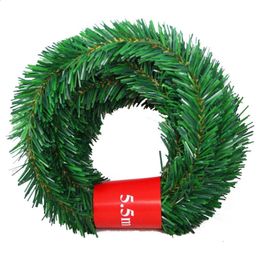 Decorative Flowers Wreaths 55m Christmas Pine Needle Garland Green Rattan Xmas Tree DIY Wreath Ornaments Year Home Staircase Door Wall Decoration 231109