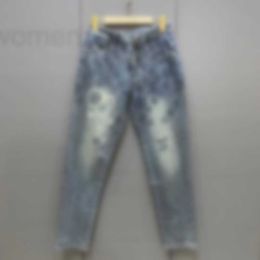 Jeans da uomo firmati Inverno Nuovo Full Sky Star per ragazzi spirituali Pantaloni casual a gamba dritta con marchio Red Tide Versatile Crop PUAJ