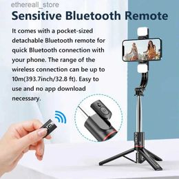 Selfie Monopods Bluetooth Selfie Stick Tripod With Wireless Remote Shutter Fill Light Phone holder Monopod For Smartphone Tiktok live Q231109