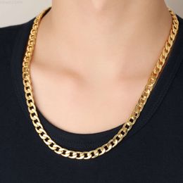 Hiphop Gold Plated Metal Alloy Choker Men Necklace Curb Cuban Chain for Man Fashion Jewellery Nice Gift Wholesale Price