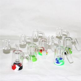 hookahs Glass Reclaim Catcher ash catchers with 5ml silicone containers and 14mm joint Quartz Banger nail for dab rig water bong ZZ