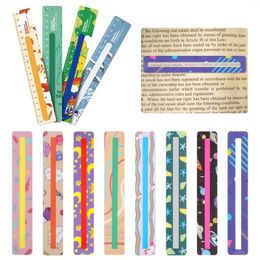 12pcs Student ADHD Tracking Mixed Colours Dyslexia Highlight Colourful Guided Reading Strips Assistant Tool Readers Adults Kids