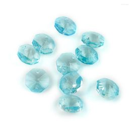 Chandelier Crystal Lt.aquamarine Glass 14mm Octagon Beads With 1 Hole/2 Holes Prism Pendant Lighting Decoration