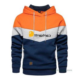 2023 Autumn Winter Men's and Women's Fashion Hoodies North American High Street Brand Carharthoodie New Sweater Kahart Printed Tri Colour Coat Khjh