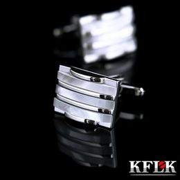 Cuff Links KFLK Jewellery shirt Fashion cufflinks for mens Brand Shell cuff links Button High Quality Luxury Wedding Male guests 231109