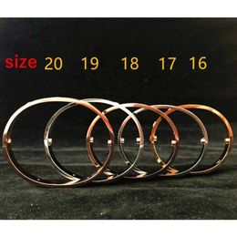 Stainless Steel Love Silver Rose Gold Bangles Women Men Titanium Bangle Screw Screwdriver Bracelet Couple Jewelry with Dust Bag Fas