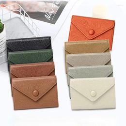 Card Holders Women Wallet Small Fancy Genuine Leather Luxury Envelope Holder Short Purse Designer Multipurpose Zip Coin Bag