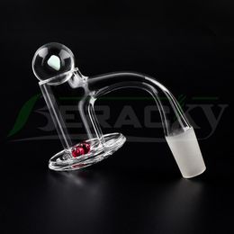 Beracky smoking Full Weld Blender Bevelled Edge Quartz Banger with 22mm Opal Terp Slurpers Nails With ruby Pearls Set For Glass Water Bongs Dab Rigs Pipes