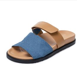 Fashion Slippers Women's Summer Outdoor Letter Muffin Thick Bottom Velcro All-Match Sandals Women's Shoes