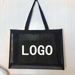 Duffel Bags Handbag Stor Travel Capacity Large Transparent Breathable One Beach Customised Shoulder Shopping Nylon Bag Mesh