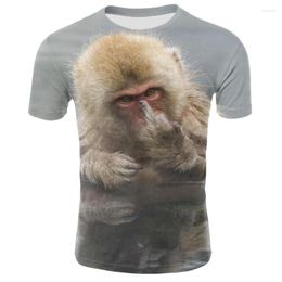 Men's T Shirts Summer 3D Printed Animal Tshirt Casual O-Neck Short Sleeve Streetwear Tops Funny Print Monkey Shirt Large Size