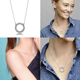 Pandoras necklace Heart Silver plated Copper Necklace O-shaped Cross Snake Bone Chain Valentine's Day Gift for Girlfriend pandoras box charms necklace pandoras