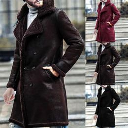 Men's Jackets Leather And Integrated Coat Thickened Faux Jacket Artificial Long