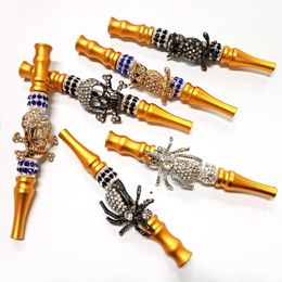 Fashion Handmade Inlaid Jewelry Alloy Hookah Mouth Tips Shisha Chicha Filter Tip Hookahs Mouthpiece Mouths Tips Smoking Accessories 12 LL