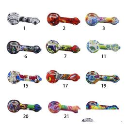 Smoking Pipes Sile Hand Pipe Mti Designs Water Tobacco Cartoon Figure For Dry Herb Portable Unbreakable Drop Delivery Home Garden Ho Otwto