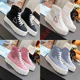 Designer Sneakers Gabardine Nylon Casual Shoes Brand Wheel Trainers Canvas Sneaker Fashion Platform Solid Heighten Shoe Size 35-41 With Box