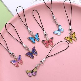 Keychains Fashion Animal Shape Drop Oil Pendant Charms Phone Strap Lanyards Keys Hang Rope Handmade KeyChain Pendent Couple Gift