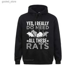 Men's Hoodies Sweatshirts Funny Rat Design Yes I Really Do Need All These Rats Pullover Hoodie Print Hoodies Male Sweatshirts Tight Sportswears Popular Q231110