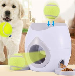 Dog BallsAutomatic Launcher Reward Toy Feeder Pet Puzzle Dispenser Interactive food slow feed machine4745729