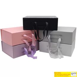 Spot Caixa de dobramento de embrulho de presente de flip portátil personalizável pode ser carregado com bolsas de couro para roupas de roupas de embalagem geral estojo de papel