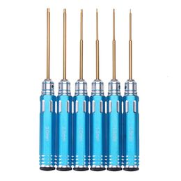 Screwdrivers 6Pcs RC tool hexagonal 0.9/1.3/1.5/2.5/3mm Allen Driver HSS coated screwdriver repair tool set used for automotive and helicopter toys 230410