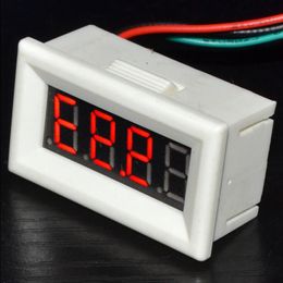 Freeshipping 10pcs New 3 Wire Waterproof 4 Bit White Hull 036" HD LED Display DC 0~33V Red LED Digital Voltmeter Volt Panel Metre Xkdk