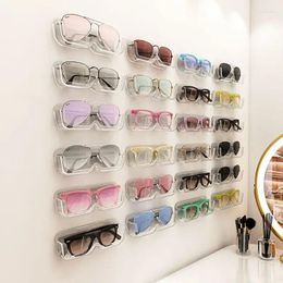 Jewelry Pouches 1Pc Wall Sunglasses Show Rack Holders Wall-mounted No Punch Eyeglasses Storage Glasses Shelf Home Organizer Space Saving