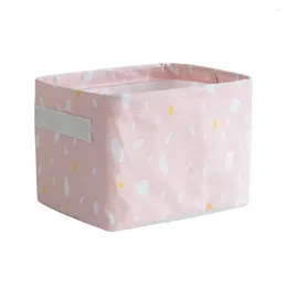 Storage Bottles 1Pc Cotton And Linen Basket Toys Sundries Cosmetics Multi-purpose Desktop Container Pink