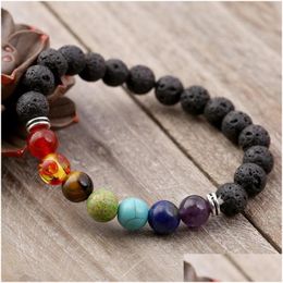 Charm Bracelets Women Mens Jewellery Bead Natural Stone Anchor Beaded Buddha For Men Lava Chakra Bracelet 72 T2 Drop Delivery Dhgarden Dhvmc