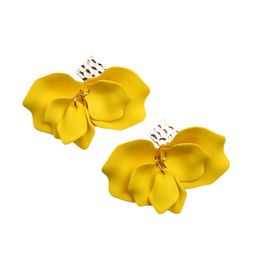 New Boho style petal earrings Stud spray paint 12 color acrylic vintage splicing earrings earrings for women