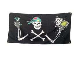 Skull And Beer Flags Banner 3x5FT 90x150cm Double Stitching Flag Festival Party Gift 100D Polyester Indoor Outdoor Printed8632246