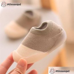 First Walkers Baby Socks Shoes Infant Color Matching Cute Kids Boys Doll Soft Soled Child Floor Sneaker Bebe Toddler Girls 221113 Dr Dhnak