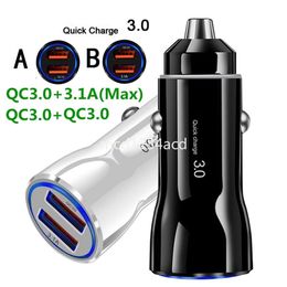 Fast Quick Charging Dual USb Ports Car Charger QC3.0 36W 30W Auto Power Adapters For IPhone 11 13 14 15 Pro Samsung htc M1