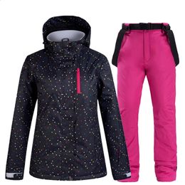 Other Sporting Goods Winter Women Ski Suit Thermal Jacket Pants Set Windproof Waterproof Snowboarding Female Skiing Suits Snow Coat 231109