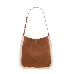 Supple Hobo Bag Designer Bag Women Bucket Handbag Shoulder Bags Suede Shearling Tote Bag High Quality Armpit Bag Luxury Light Bronze Brass Hardware Lambskin Leather