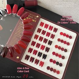 Rormays 24 Colour gel nail polish Set Autumn and Winter Varnish Red with Leather Colour Book Christmas Gift 15ml Chocolate nail polish Nail gel Factory Wholesale