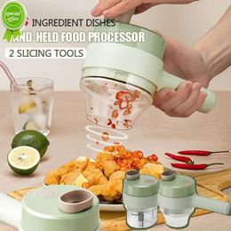 New handheld electric vegetable slicer 4-in-1 multifunctional garlic press garlic automatic meat cutting tool